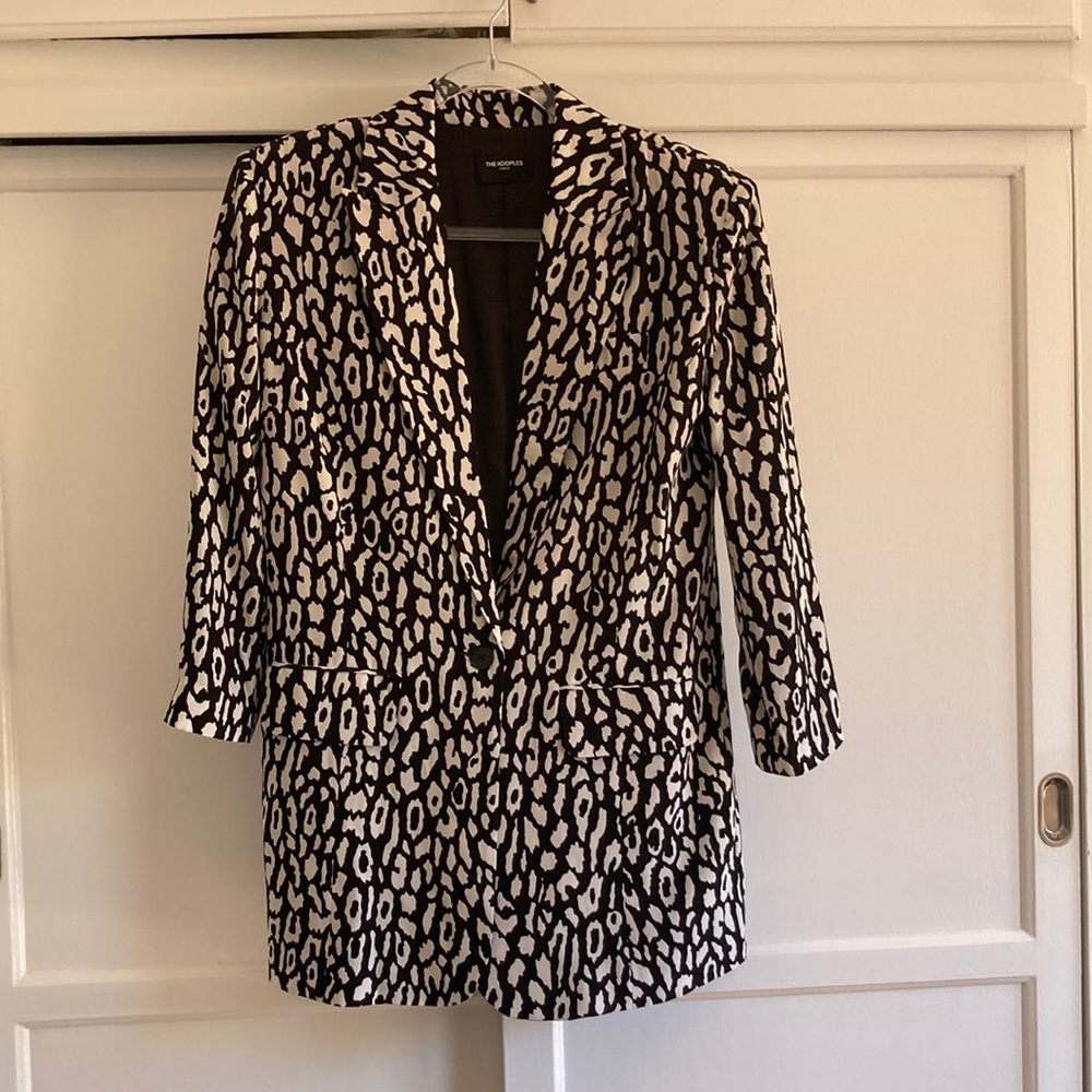 The Kooples black and white print blazer